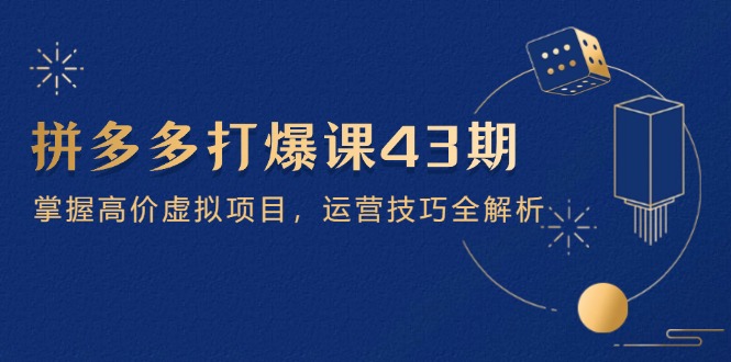 （14546期）拼多多平台打穿课第 43 期，把握高价位虚拟资源项目，运营方法全面解析（15节）-中创网_专注互联网创业,项目资源整合-心诚资源网