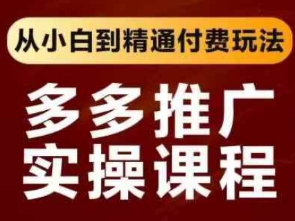 拼多多推广实操课程，从小白到熟练付钱游戏玩法-中创网_专注互联网创业,项目资源整合-心诚资源网