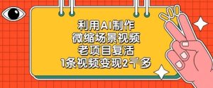 运用AI制做微缩场景短视频，老项目复生，1条视频变现2k-中创网_专注互联网创业,项目资源整合-心诚资源网