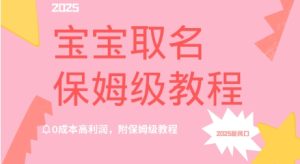 2025新风口项目宝宝取名,0成本高利润,附保姆级教程-中创网_专注互联网创业,项目资源整合-心诚资源网