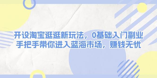 开设淘宝逛逛新玩法，0基础入门副业，手把手带你进入蓝海市场，赚钱无忧-中创网_专注互联网创业,项目资源整合-心诚资源网