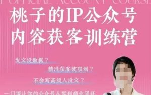 桃IP公众号文章拓客夏令营(第3期),一门使你微信公众号从0到商业闭环课程内容-中创网_专注互联网创业,项目资源整合-心诚资源网