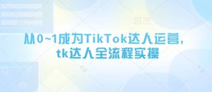 从0~1变成TikTok达人运营,tk大咖全过程实际操作-中创网_专注互联网创业,项目资源整合-心诚资源网