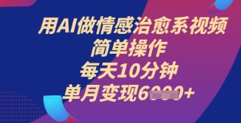 用AI做情绪治愈系动漫短视频，易操作，每日10min，单月转现6k-中创网_专注互联网创业,项目资源整合-心诚资源网