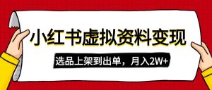 (14513期)小红书的虚拟店铺材料转现,拷贝运送,选款上架到开单,月入2W-中创网_专注互联网创业,项目资源整合-心诚资源网