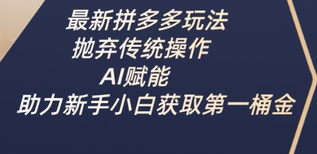 全新拼多多平台游戏玩法，抛下传统式实际操作，AI创变，助推新手入门获得第一桶金-中创网_专注互联网创业,项目资源整合-心诚资源网