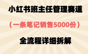 小红书的班主任管理跑道，一套材料卖出去5000份，全过程详尽拆卸-中创网_专注互联网创业,项目资源整合-心诚资源网