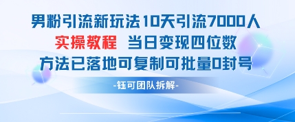 粉丝引流方法新模式10天引流方法7000人当日转现四位数复制推广可大批量0封禁-中创网_专注互联网创业,项目资源整合-心诚资源网