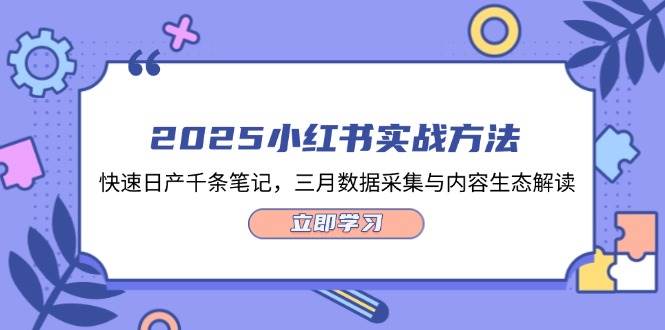 2025小红书的实战演练方式，迅速日产万条手记，三月数据收集与平台生态讲解-中创网_专注互联网创业,项目资源整合-心诚资源网