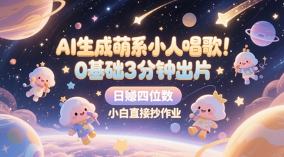 AI形成呆萌奸险小人喝歌，0基本3min出菲林，28个作品增粉8.9W，一条最大19W赞，日入四位数，新手立即写作业-中创网_专注互联网创业,项目资源整合-心诚资源网