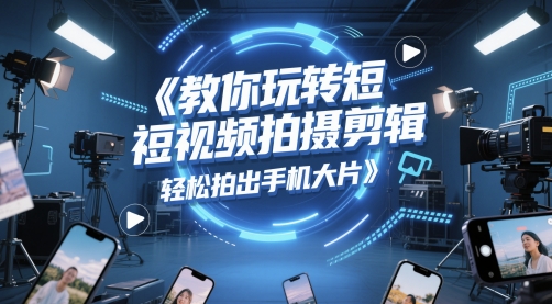 教大家轻松玩短视频拍摄剪辑，轻轻松松拍出来手机大片-中创网_专注互联网创业,项目资源整合-心诚资源网