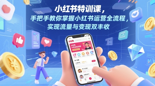 小红书的训练课，教你如何把握小红书运营全过程，完成流量和转现双收-中创网_专注互联网创业,项目资源整合-心诚资源网