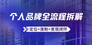 （14799期）个人ip全过程拆卸：精准定位 增粉 转现闭环控制，微信生态圈运营与资源优化配置-中创网_专注互联网创业,项目资源整合-心诚资源网