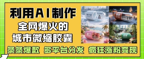 利用AI制作全网爆火的城市微缩胶囊，条条爆款， 多平台分发，疯狂涨粉变现-中创网_专注互联网创业,项目资源整合-心诚资源网