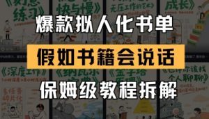 全新爆品拟人推荐书单游戏玩法，倘若书本会讲话，家庭保姆级实例教程-中创网_专注互联网创业,项目资源整合-心诚资源网