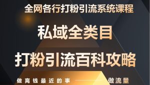 月入9万：各大网站唯一公域磨粉引流方法神课，零基础从零陪你引流变现-中创网_专注互联网创业,项目资源整合-心诚资源网
