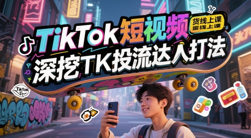 TikTok短视频卖货线上课，深入分析TK投流大咖玩法-中创网_专注互联网创业,项目资源整合-心诚资源网