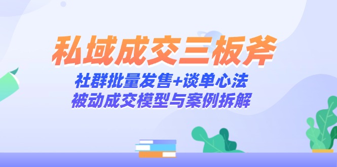 （14762期）公域交易量三板斧：社群营销大批量开售 谈单心决，处于被动交易量模型与实例拆卸-中创网_专注互联网创业,项目资源整合-心诚资源网