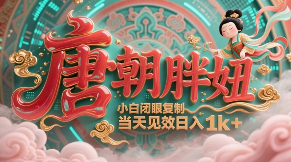 用AI复制“唐代肥妞”日更3条，服务平台玩命拉流，新手闭上眼拷贝，当日奏效，日入1k-中创网_专注互联网创业,项目资源整合-心诚资源网
