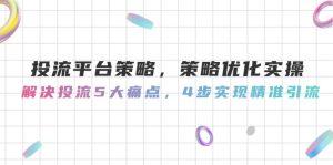 （14862期）投流平台策略，策略优化实际操作，处理投流5大瓶颈，4步完成精准引流方法-中创网_专注互联网创业,项目资源整合-心诚资源网