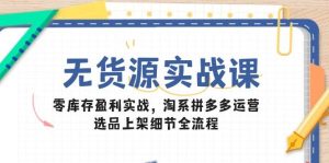 无货源电商实战演练课:零库存赢利实战演练,淘宝拼多多运营,选款发布小细节全过程-中创网_专注互联网创业,项目资源整合-心诚资源网