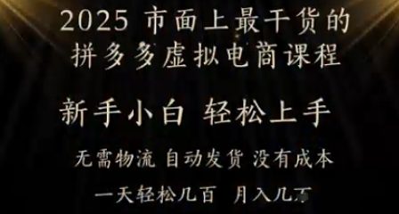 25年最干货的拼多多平台虚似电商课程，新手快速上手，月入了w仅仅门坎!虚似电子商务，如皓月见青天-中创网_专注互联网创业,项目资源整合-心诚资源网