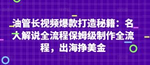 油管长视频爆款打造秘籍：名人解说全流程保姆级制作全流程，出海挣美金-中创网_专注互联网创业,项目资源整合-心诚资源网
