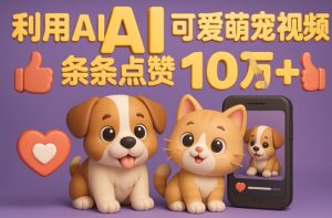 能骗得全面的AI萌宠视频制做攻略大全:从0到 2W粉的爆款登陆密码-中创网_专注互联网创业,项目资源整合-心诚资源网
