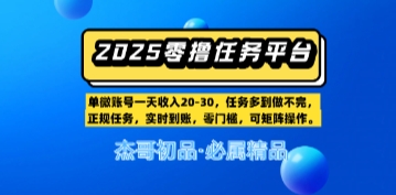 【零撸赚钱平台第二期】单账户一天工资20，任务多多到写不完，即时到账，零门槛，可引流矩阵实际操作-中创网_专注互联网创业,项目资源整合-心诚资源网