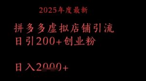 拼多多复制黏贴日引200 付钱自主创业粉，月入1w全新实例教程-中创网_专注互联网创业,项目资源整合-心诚资源网