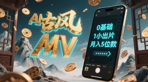 AI一键生成古风音乐MV，0视频剪辑基本1钟头出菲林，多种多样变现渠道，一部手机月入5个数-中创网_专注互联网创业,项目资源整合-心诚资源网