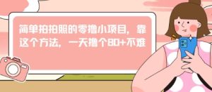 简单拍拍照的零撸小项目,靠这个方法,一天撸个80+不难-中创网_专注互联网创业,项目资源整合-心诚资源网