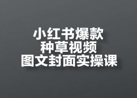 小红书爆款种草视频图文并茂封面图实操课，开实体店、选款、引流方法、转现全过程-中创网_专注互联网创业,项目资源整合-心诚资源网