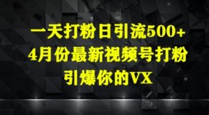 一天打粉日引流500+,4月份最新视频号打粉,引爆你的微信-中创网_专注互联网创业,项目资源整合-心诚资源网