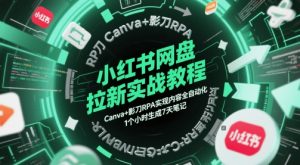 小红书的百度云盘引流实战演练实例教程,Canva 影刀RPA完成具体内容全自动,1小时形成7天手记-中创网_专注互联网创业,项目资源整合-心诚资源网
