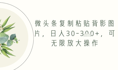 头条拷贝背影图片，日入30-3张 ，可放大化实际操作-中创网_专注互联网创业,项目资源整合-心诚资源网