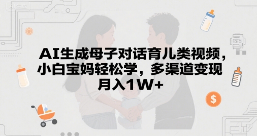 AI形成母子对话育儿教育类视频，新手宝妈妈轻松学习，多种渠道转现，月入1W-中创网_专注互联网创业,项目资源整合-心诚资源网