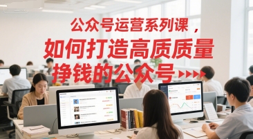 公众号运营系列课，如何打造高质量挣钱的公众号-中创网_专注互联网创业,项目资源整合-心诚资源网