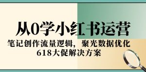 (15086期)从0学小红书运营,笔记创作流量逻辑,聚光数据优化,618大促解决方案-中创网_专注互联网创业,项目资源整合-心诚资源网