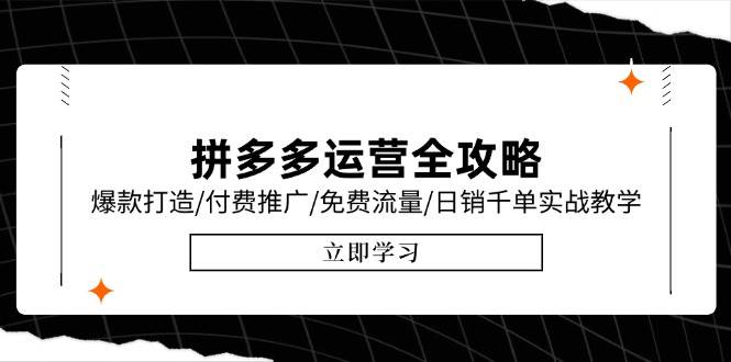 拼多多运营全攻略，爆款打造/付费推广/免费流量/日销千单实战教学/6月更新-中创网_专注互联网创业,项目资源整合-心诚资源网