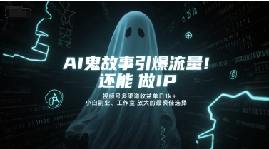 AI鬼故事引爆流量，还能做IP，视频号多渠道收益单日1k+，小白副业、工作室放大的最佳选择-中创网_专注互联网创业,项目资源整合-心诚资源网