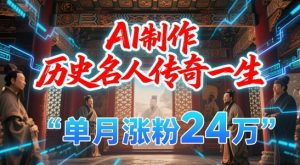 暴力起号！用AI制作历史名人传奇一生，单月涨粉24W，涨粉+变现赛道黑马来了-中创网_专注互联网创业,项目资源整合-心诚资源网
