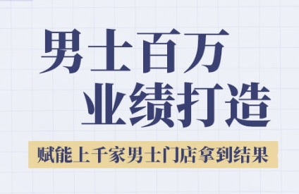 2025男士美业百万业绩打造，赋能上千家男士门店拿到结果-中创网_专注互联网创业,项目资源整合-心诚资源网