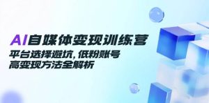 AI自媒体变现训练营,平台选择避坑,低粉账号高变现方法全解析-中创网_专注互联网创业,项目资源整合-心诚资源网