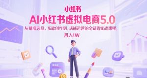 AI小红书虚拟电商5.0,从精准选品、高效创作到,店铺运营的全链路实战课程,月入1W(更新中)-中创网_专注互联网创业,项目资源整合-心诚资源网
