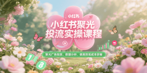 小红书聚光投流实操课程，聚光广告投放、数据分析、做高效低成本获客-中创网_专注互联网创业,项目资源整合-心诚资源网