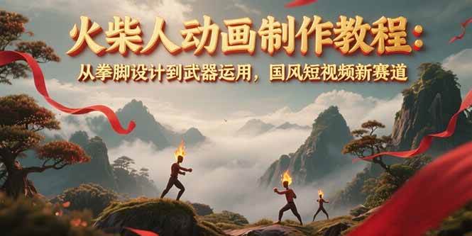 火柴人动画制作教程：从拳脚设计到武器运用，国风短视频新赛道-中创网_专注互联网创业,项目资源整合-心诚资源网