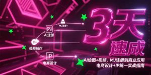 (15245期)3天速成AI绘图+视频,MJ注册到商业应用,电商设计+IP统一实战指南-中创网_专注互联网创业,项目资源整合-心诚资源网