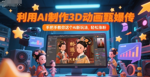 利用AI制作3D动画甄嬛传，流量爆了，手把手教你这个AI新玩法，轻松涨粉-中创网_专注互联网创业,项目资源整合-心诚资源网