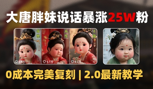 AI大唐盛世胖贵妃讲话2.0，40条短视频疯涨40w粉，附独家代理转现攻略大全-中创网_专注互联网创业,项目资源整合-心诚资源网